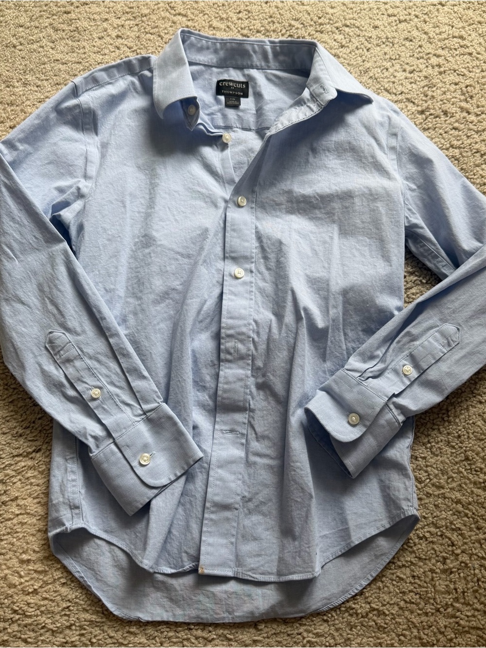 Crewcuts boys size 10 light blue button down shirt